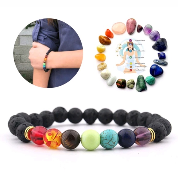 Jewelry - 🕉️ 7 Chakra Healing Bead Bracelet | Lava 🕉️